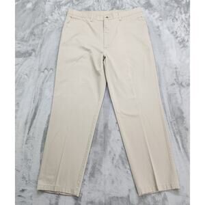 Timbercreek by Wrangler Pants Mens 40 X 32 Tan Flat Front Chino Cotton Office